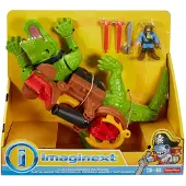 Imaginext Piraten, Laufendes Krokodil & Käpt'n Hook, Kinder-Spielzeug, Action-Figur
