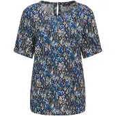 Goldner Schlupfbluse "Elegantes Halbarm Blusenshirt, Druck", Damen, Gr. 40, blau (blau, stein, gemustert), Obermaterial: 100% Viskose CV., Blusen Schlupfbluse, doppellagige Ärmel