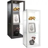 VCM Wandregal "Holz Glas Wandvitrine Wandregal Glasol MW", weiß, B:35cm T:35cm, Regale, Wandregal