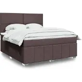 vidaXL Boxspringbett mit Matratze Dunkelbraun 180x200 cm Stoff 3294043