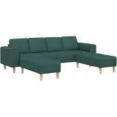 vidaXL Wohnzimmer Couch 3 stk. Dunkelgrün Polyester