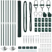 vidaXL Sechseckzaun mit Pfosten 10 x 1,5 m PVC-beschichteter Stahl
