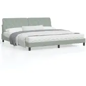 vidaXL Bettgestell ohne Matratze Hellgrau 200x200 cm Samt