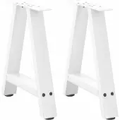 vidaXL Couchtischbeine A-Form 2 Stk. Weiß 38x(42-43) cm Stahl