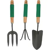Kinzo 3tlg. Gartenwerkzeug-Set in Grün - onesize