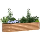 vidaXL Hochbeet Braun 240 x 80 x 44 cm Stahl