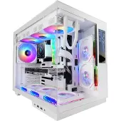 Mars Gaming MCMIRAGEW, Midi Tower, PC, Weiß, ATX, micro ATX, Mini-ITX, Gehärtetes Glas, Gaming