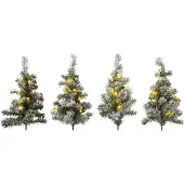 Haushalt 40er LED Mini-Weihnachtsbäume - 4er Set