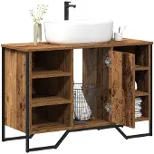 vidaXL Waschbeckenschrank Altholz 91 x 35 x 60 cm Holzwerkstoff