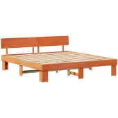 vidaXL Bettrahmen Wachsbraun 200 x 200 cm Massives Kiefernholz