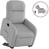 vidaXL Relaxsessel mit Aufstehhilfe Elektrisch Wolkengrau Stoff