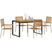 vidaXL Garten Essgruppe 5 stk. Beige und Braun Poly-Rattan