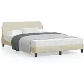 vidaXL Bettgestell "Dover" Creme 140x190 cm Stoff