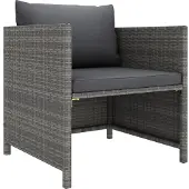 vidaXL 8-tlg. Garten-Sofagarnitur mit Kissen Schwarz Poly Rattan