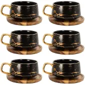 Intirilife Teetasse mit Holz Untersetzer