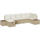 vidaXL Sofa Set 7 Stk. Poly-Rattan