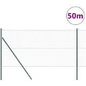 vidaXL Bodenmontierter Sechseckzaun 50 x 1,2 m PVC-beschichteter Stahl