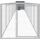 vidaXL Hundehütte mit Auslauf Anthrazit 110x1017x110 cm Stahl Verzinkt