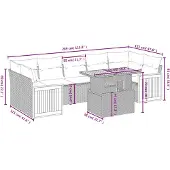 vidaXL 8-tlg. Garten-Sofagarnitur mit Kissen Schwarz Poly Rattan
