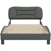 vidaXL Bettgestell ohne Matratze "Hvar" Dunkelgrau 100x200 cm Stoff