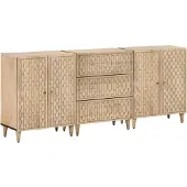 vidaXL Beistellschränke 3 Stk. 60x33x75 cm Massivholz Mango