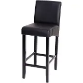 Mendler Barhocker HWC-C33, Barstuhl Tresenhocker, Holz MVG- schwarz matt, dunkle Beine, Kunstleder