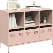 vidaXL Sideboard Rosa 101,5x39x73,5 cm Kaltgewalzter Stahl