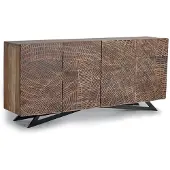 GINER Y COLOMER Sideboard „Yakarta“ aus Akazienholz, 90 cm x 200 cm x 40 cm