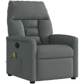 vidaXL Massage-Relaxsessel, Stoff, Dunkelgrau