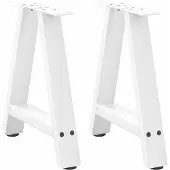 vidaXL Couchtischbeine A-Form 2 Stk. Weiß 50x(42-43) cm Stahl