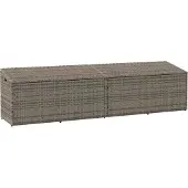 vidaXL Garten-Auflagenbox Grau 220x50x58 cm Poly Rattan