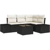 vidaXL Gartensofa-set 5 pcs Schwarz Poly-Rattan