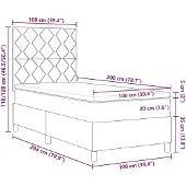 vidaXL Boxspringbett mit Kopfteil Dunkelbraun 100 x 200 cm Stoff