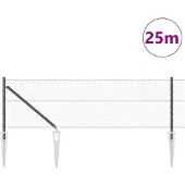 vidaXL Sechseckzaun mit Pfosten 25 x 0,6 m PVC-beschichteter Stahl