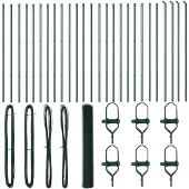 vidaXL Bodenmontierter Sechseckzaun 50 x 1,2 m PVC-beschichteter Stahl