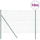 vidaXL Bodenmontierter Euro-Zaun 10 x 1,6 m PVC-beschichteter Stahl