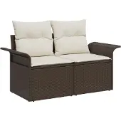 vidaXL Gartensofa-set 8 Stk. Braun [Synthetisch]: Poly Rattan