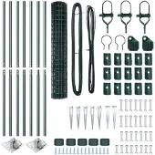 vidaXL Euro-Zaun mit Stacheln 10 x 1,5 m PVC-beschichteter Stahl Grün