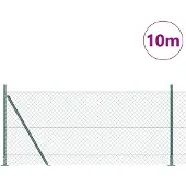 vidaXL Maschendrahtzaun mit Betonsockel 10 x 1 m Grün Netz