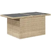 vidaXL Garten-Sofa-Set mit Kissen mit Kissen 9 pcs Beige Poly Rattan