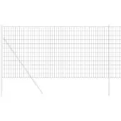 vidaXL Eurozaun 1,2 x 25 m PVC-beschichtetes Eisen Grau