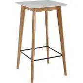 FineBuy Stehtisch Rund 60x110x60 cm Weiß Bartisch für 4 Personen Moderner Tisch für Bar Design Partytisch Holz Hochtisch Eiche Skandinavisch
