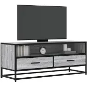vidaXL TV-Schrank Grau Sonoma 100x34,5x40 cm Holzwerkstoff und Metall