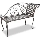 Helloshop26 - Gartenliege 128 cm antikbrauner Stahl
