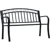 Helloshop26 - Gartenbank Terrassenmöbel 125 cm schwarzer Stahl