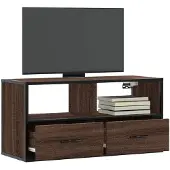 vidaXL TV-Schrank Braun Eiche 80x31x39,5 cm Holzwerkstoff und Metall