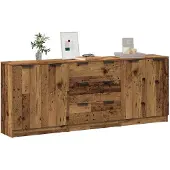 vidaXL Sideboards 3 Stk. Altholz-Optik 60x30x70 cm Holzwerkstoff