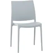 Décoshop26 - Einfach gestalteter stapelbarer Gartenstuhl aus grauem Kunststoff 10_0001367