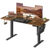 Helloshop26 Höhenverstellbarer elektrischer Schreibtisch mit 4 Speicherhöhen, Stahlrahmen