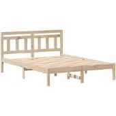 vidaXL Bettrahmen Braun 120 x 200 cm Massives Kiefernholz